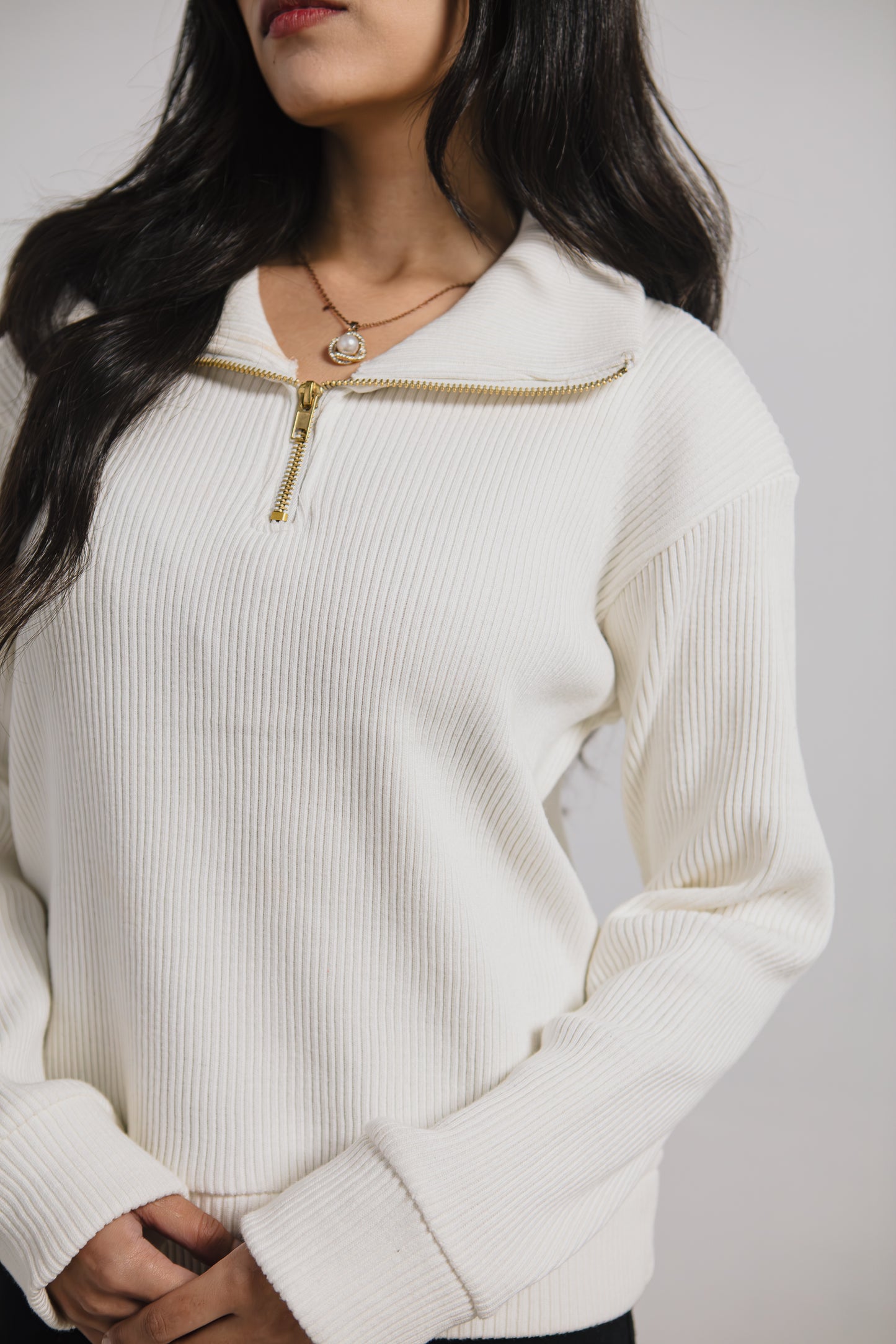 Vanilla Haze Ribbed Sweater